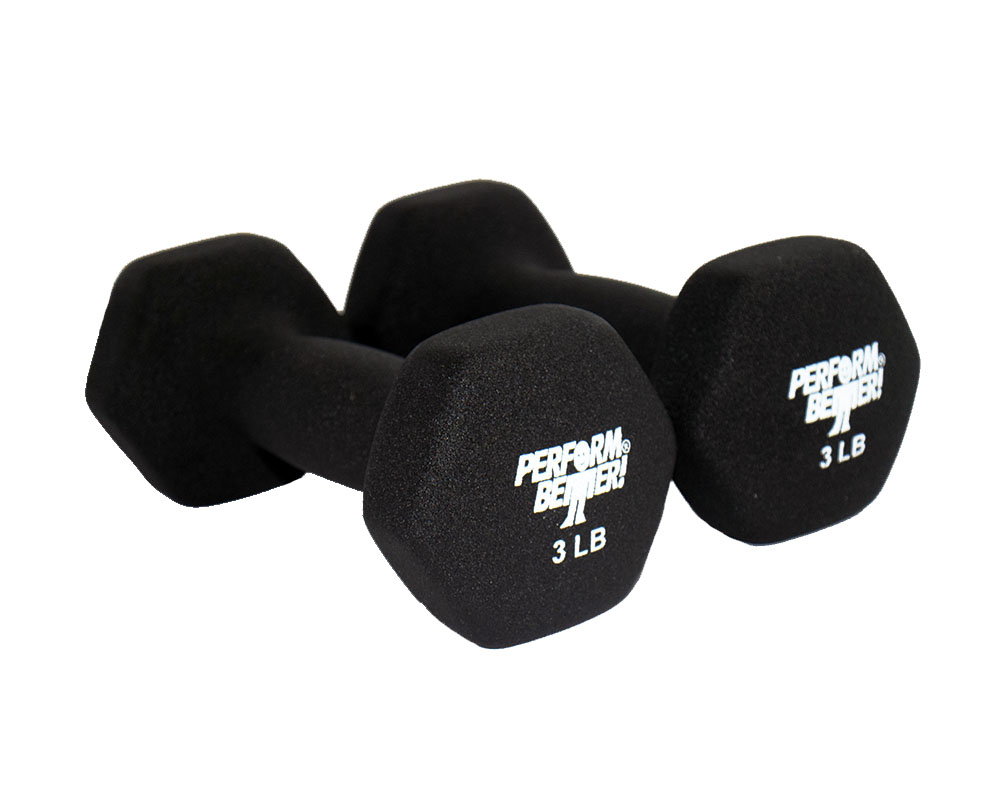Pair of black neoprene dumbbells