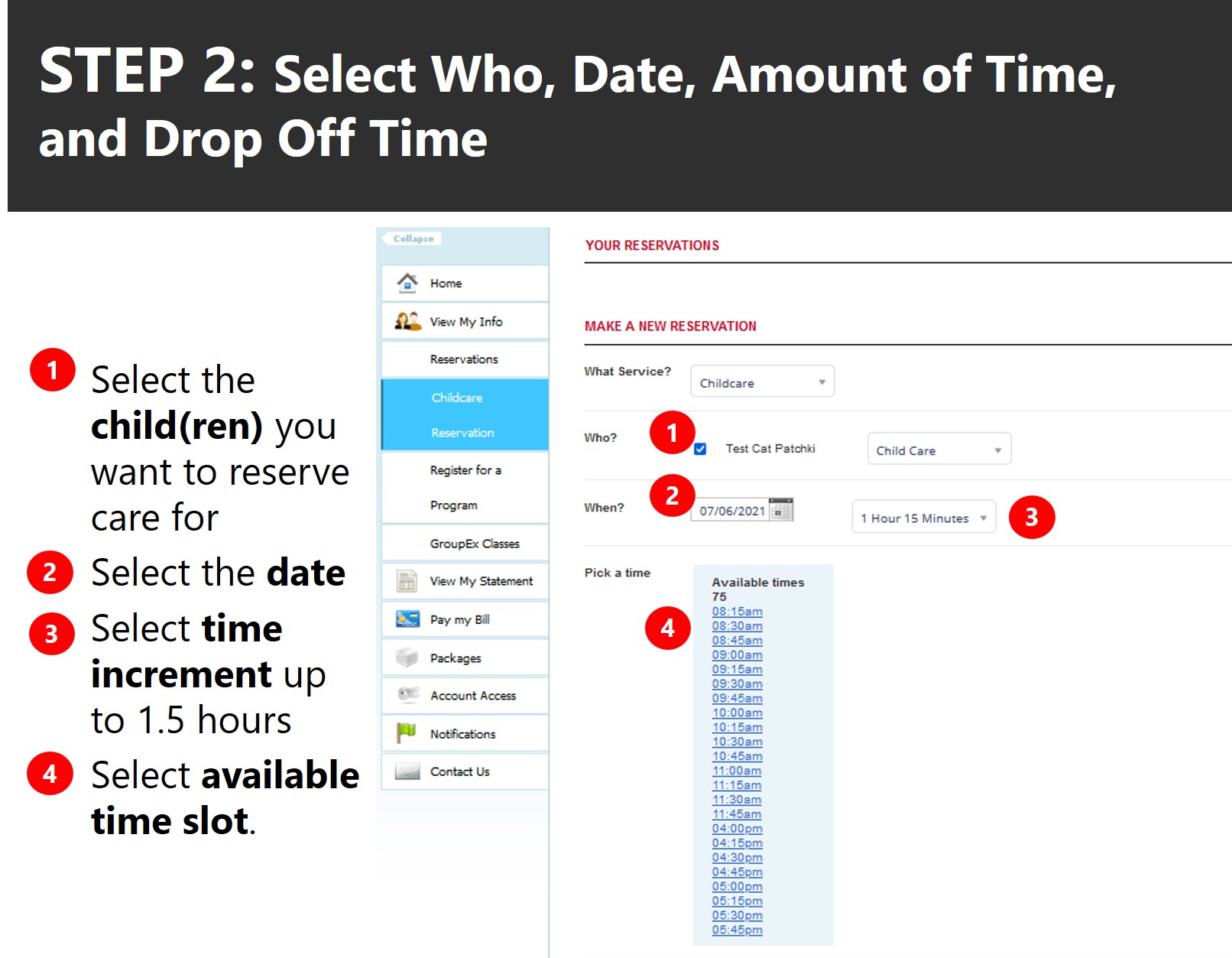 Instructions on how to access member portal