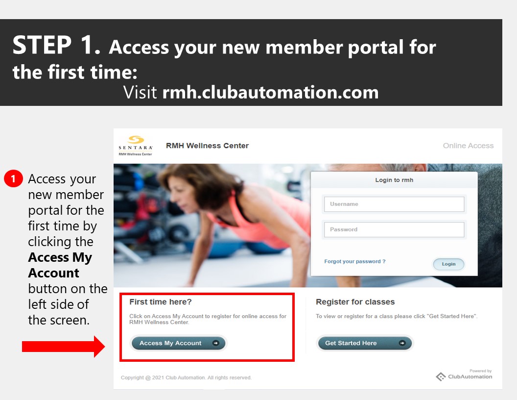 Instructions on how to access member portal