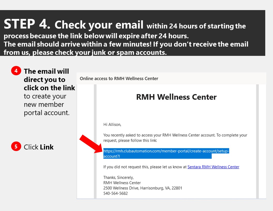 Instructions on how to access member portal