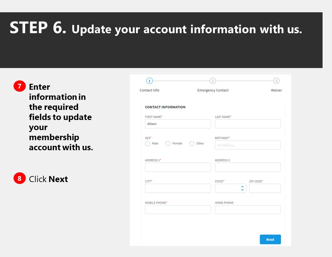 Instructions on how to access member portal