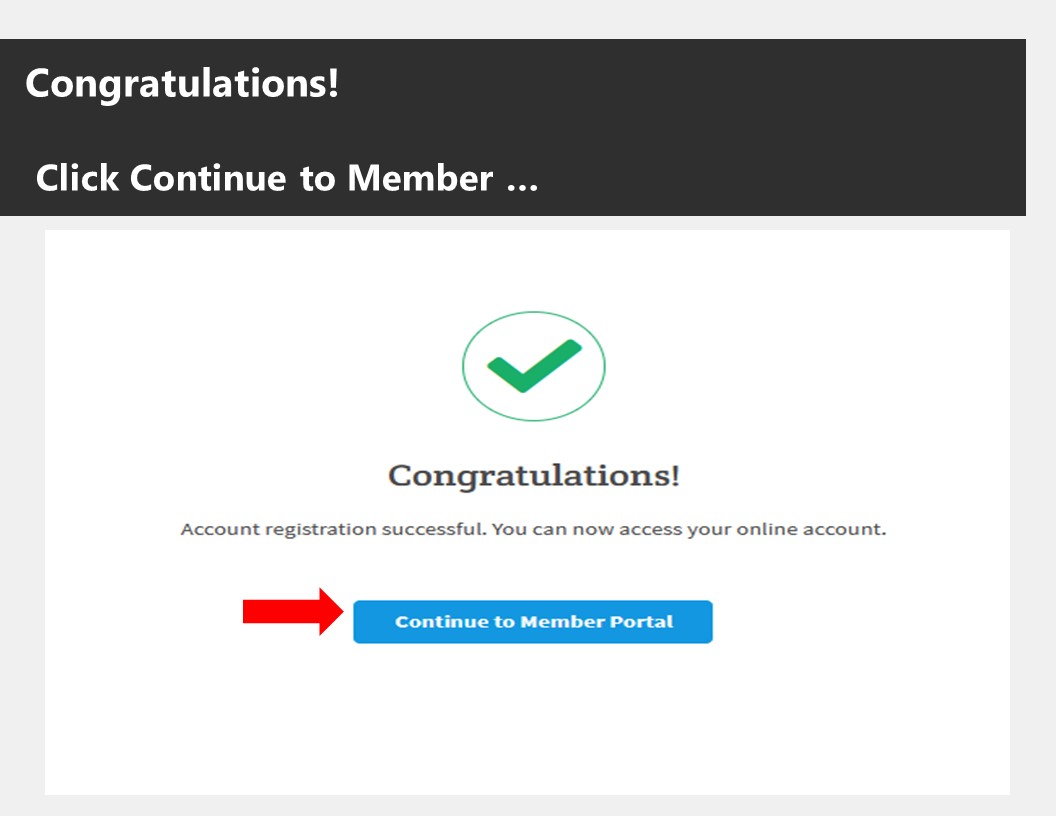 Instructions on how to access member portal